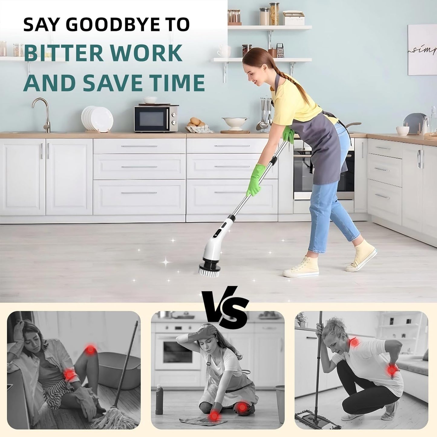 ✨ 9 in 1 Electric Spin Scrubber — Clean Smarter, Not Harder - ودّع فرك التنظيف المتعب 🧼