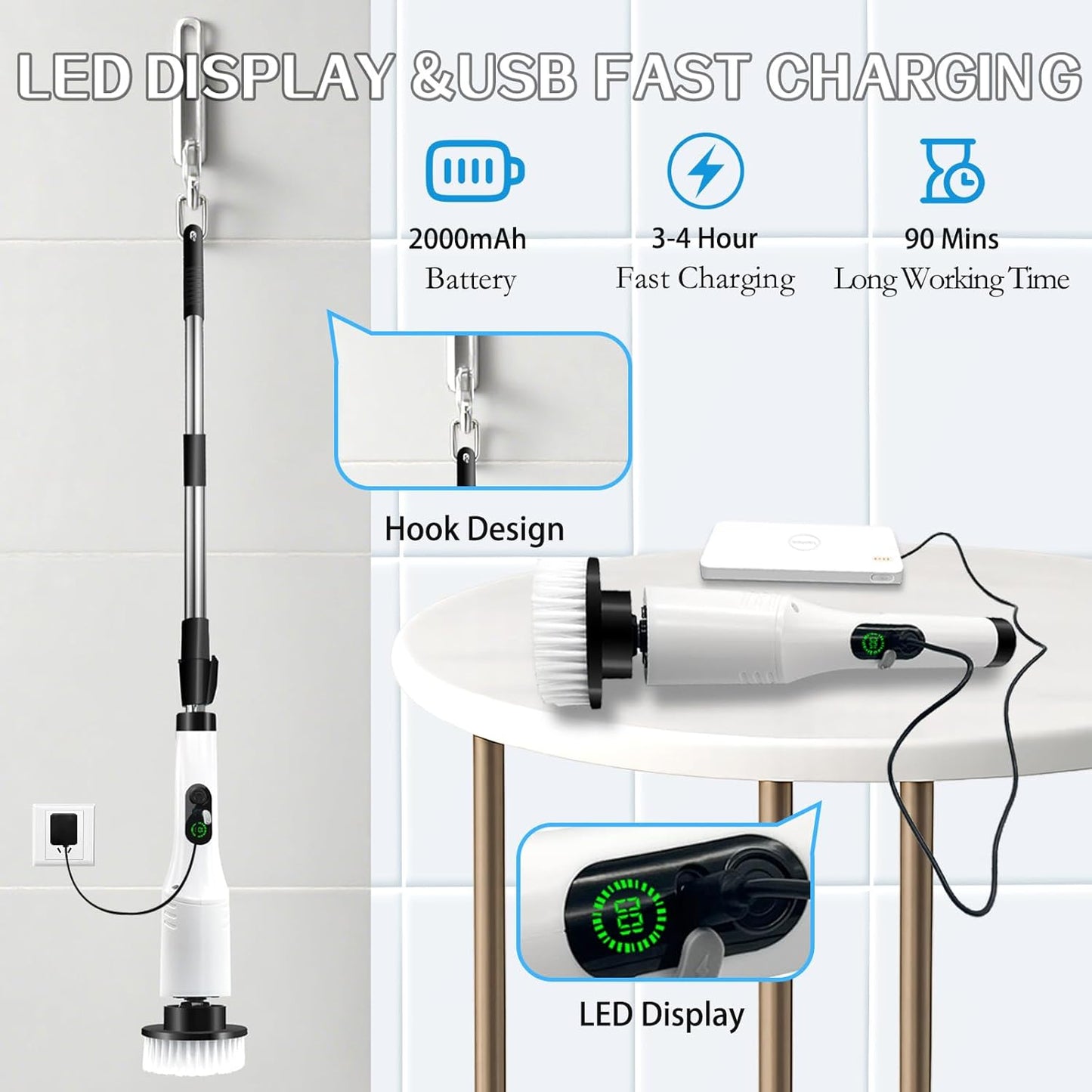 ✨ 9 in 1 Electric Spin Scrubber — Clean Smarter, Not Harder - ودّع فرك التنظيف المتعب 🧼