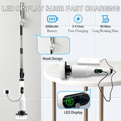 ✨ 9 in 1 Electric Spin Scrubber — Clean Smarter, Not Harder - ودّع فرك التنظيف المتعب 🧼