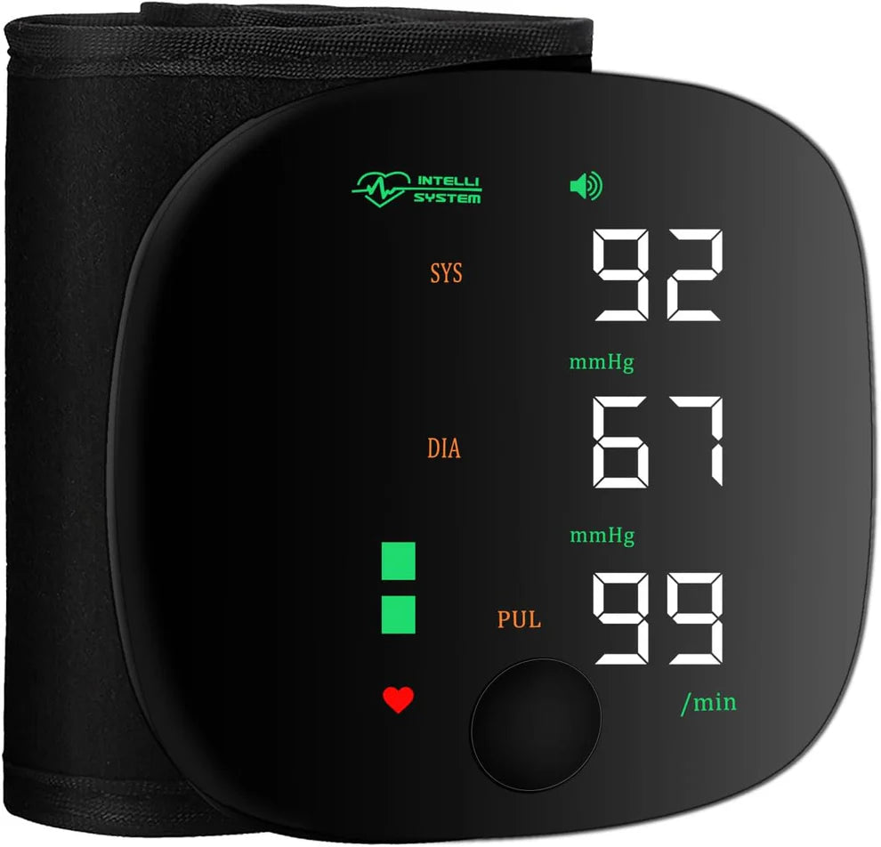 Wrist Blood Pressure Monitor, LED Display, Health Tracking