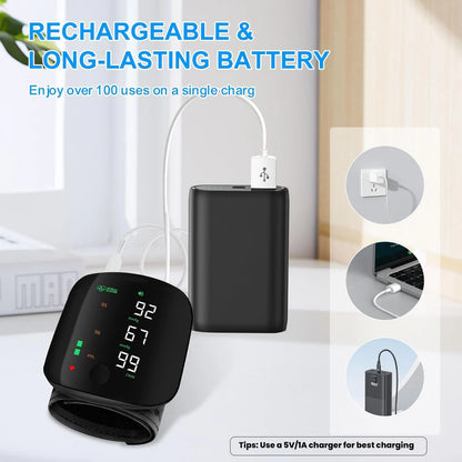 Wrist Blood Pressure Monitor, LED Display, Health Tracking