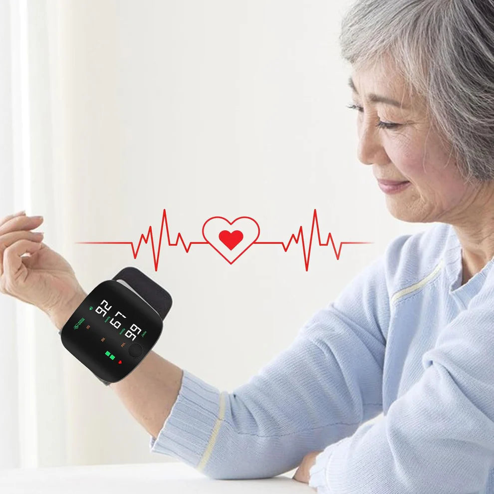 Wrist Blood Pressure Monitor, LED Display, Health Tracking
