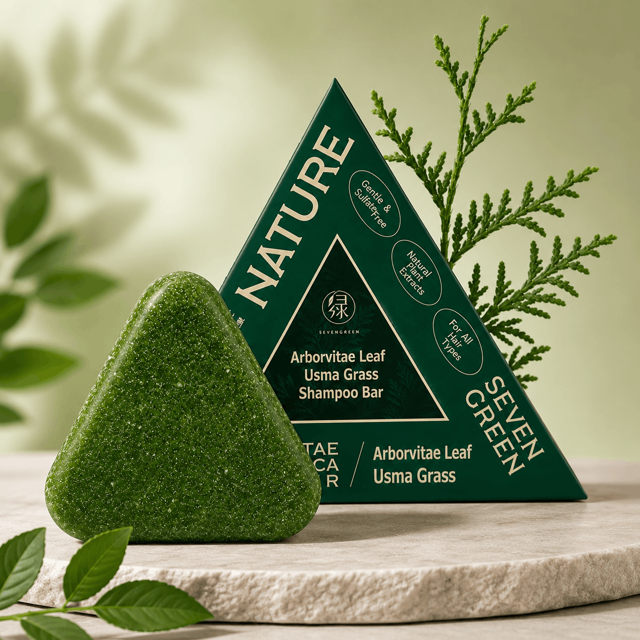 🌿 Nature Herbal Triangle Soap Bar – Free Shipping 🚚