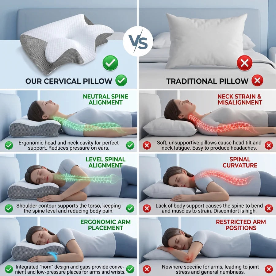 Orthopedic Ergonomic Butterfly Memory Foam Pillow