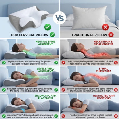Orthopedic Ergonomic Butterfly Memory Foam Pillow