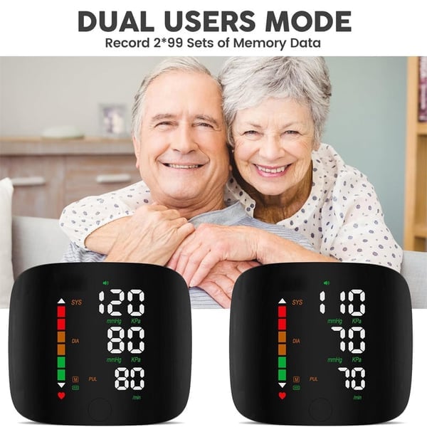 Wrist Blood Pressure Monitor, LED Display, Health Tracking