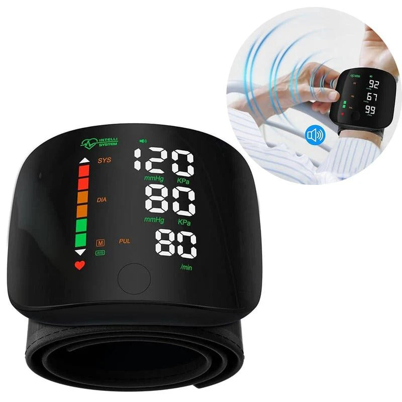 Wrist Blood Pressure Monitor, LED Display, Health Tracking