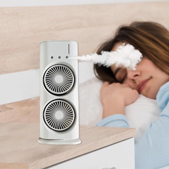 Double Ended Spray Fan – USB Rechargeable Portable Cooling Fan