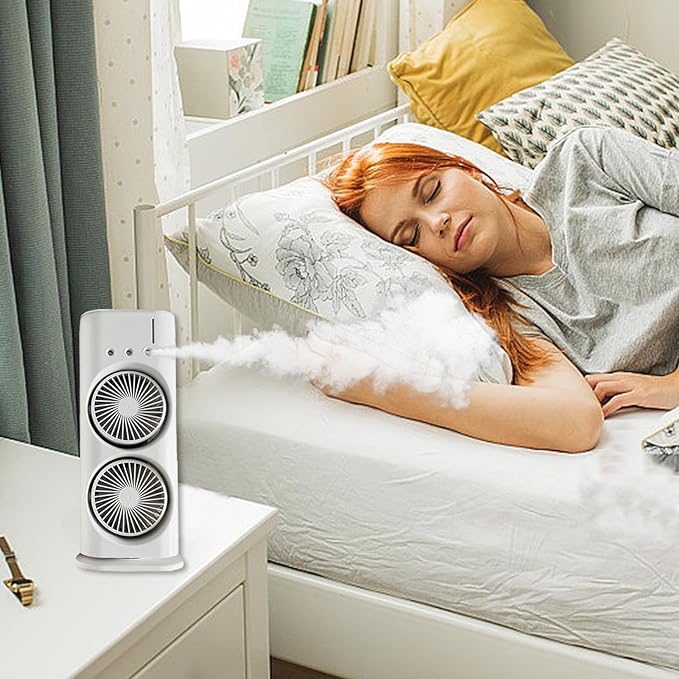 Double Ended Spray Fan – USB Rechargeable Portable Cooling Fan
