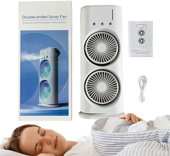 Double Ended Spray Fan – USB Rechargeable Portable Cooling Fan